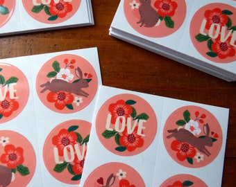 Set of 8 Valentine Stickers