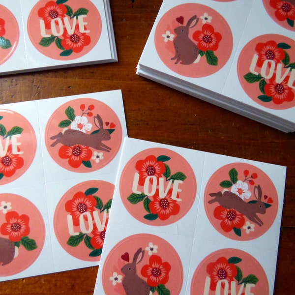 Stickers ronds Saint valentin