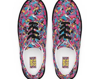 WINDOWS '82 - Superglü Version Ones dames canvas sneakers, lage veterschoenen in streetwear-stijl, op bestelling gemaakt