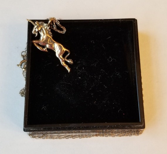 Gold Unicorn necklace & whimsical box - image 5