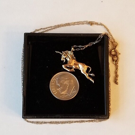 Gold Unicorn necklace & whimsical box - image 3