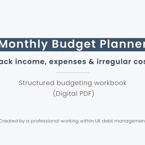 Planificador de presupuesto imprimible para el Reino Unido / Cuaderno de presupuesto mensual / Registro de ingresos y gastos / PDF A4
