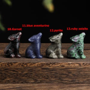 Hand Carved Gemstone Wolf Figurine, Spirit Animal Totem, Wolf Lover Gift image 4
