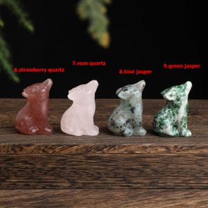 Hand Carved Gemstone Wolf Figurine, Spirit Animal Totem, Wolf Lover Gift image 3
