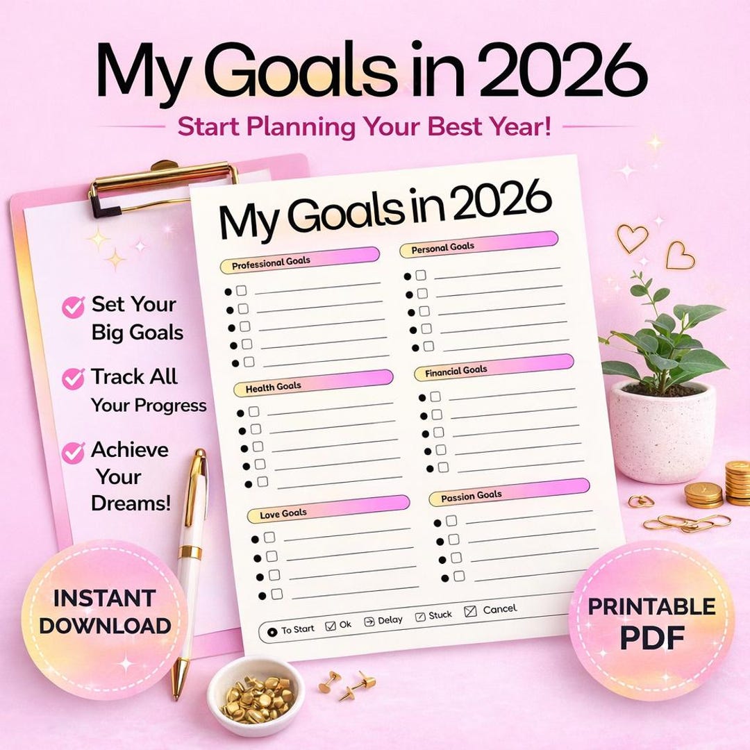 2026 Goal Planner Printable | Life Goals Worksheet | Personal ...
