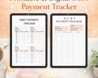 Debt Payoff Tracker Printable & Digital | Debt Tracker PDF | Debt Snowball Tracker | Budget Planner | Finance Tracker | Instant Download
