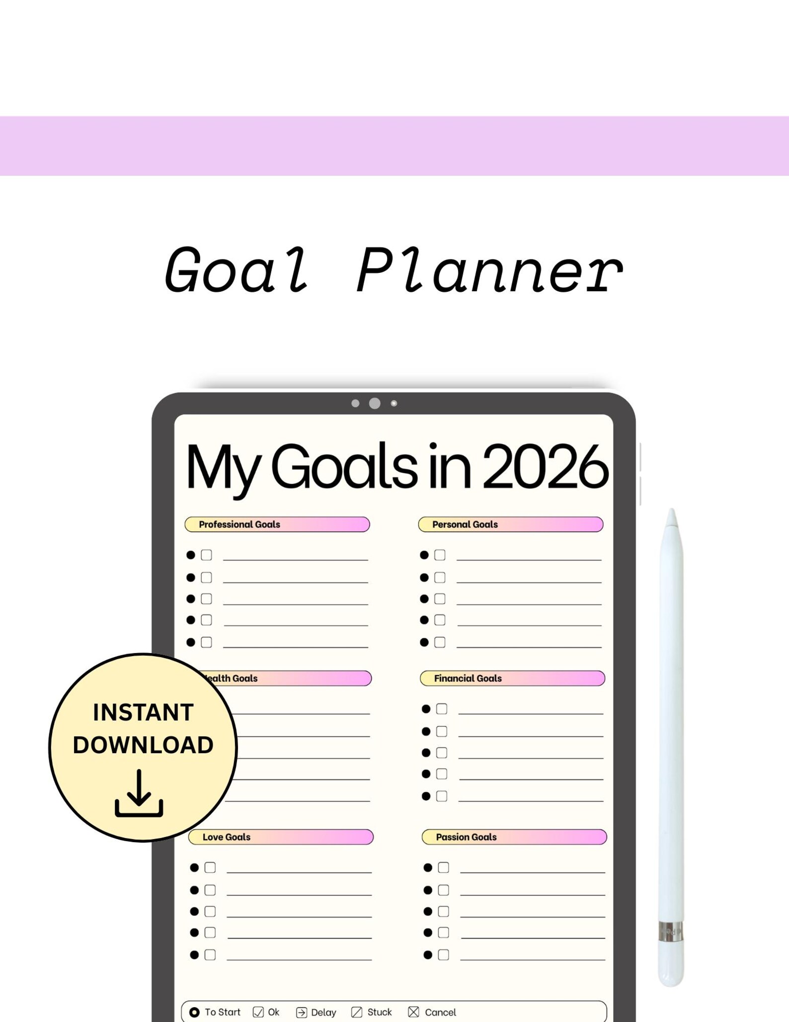 2026 Goal Planner Printable | Life Goals Worksheet | Personal ...