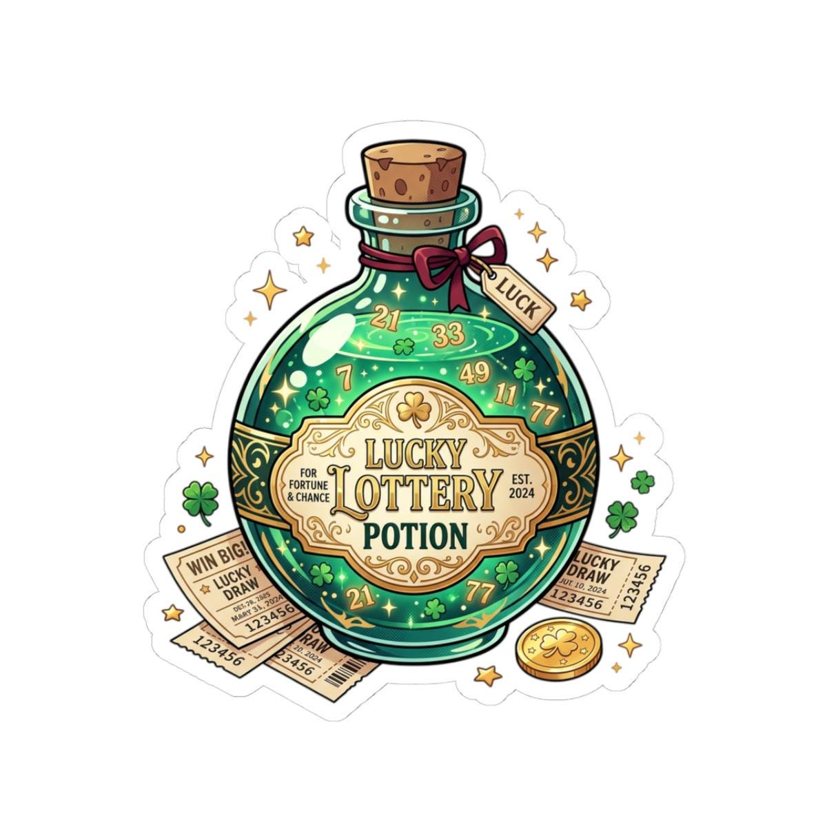 Lucky Lottery Potion Sticker | Kiss-cut Sticker, Green Potion Bottle ...