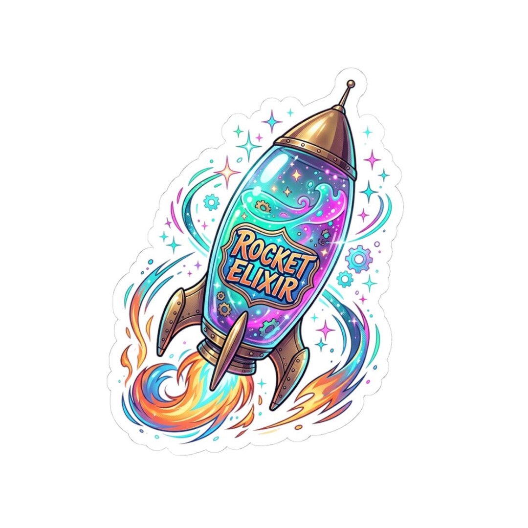 Rocket Elixir Rocket Sticker | Kiss-cut Vinyl Decal - Etsy