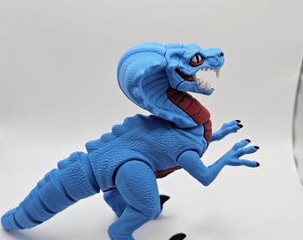 Articulated Cobra-Dino Hybrid Figurine – Flexible 3D Printed Fantasy Monster Action Figure
