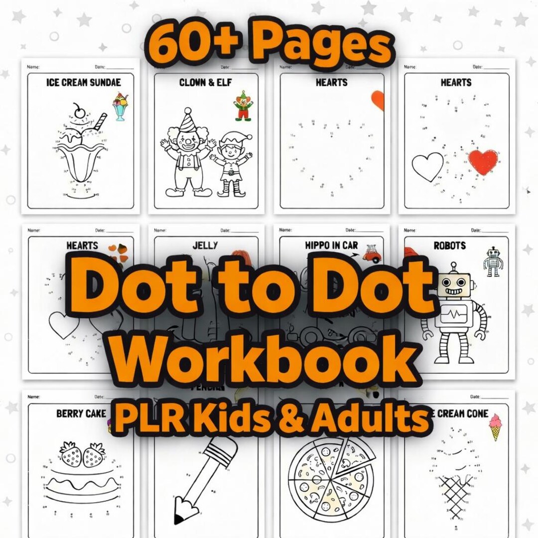 Dot to Dot Workbook: 62 Kids Activity Coloring Pages (printable) - Etsy