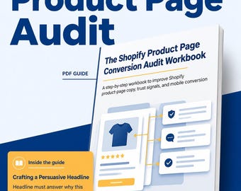 product page SEO ebook: Shopify Product Page Conversion Audit Workbook for DTC Brands, Optimize Product Pages