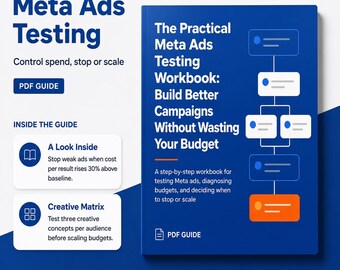 Meta ads testing ebook: Practical Meta Ads Testing Workbook for Small Ecommerce Brands and Paid Social Budget Diagnosis