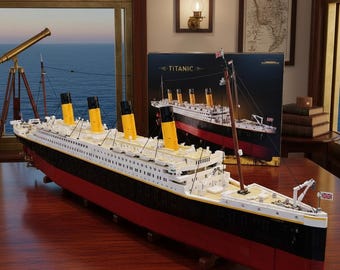 Titanic Building Kit Adult Set Cruise Ship Model Display Desk Piece Collectible Giant Replica Ocean Liner Block Construction Diy Project