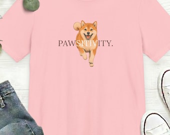 Shiba Inu Shirt for Women, Pawsitivity Dog Mom T-Shirt, Cute Shiba Graphic Tee, Minimalist Dog Lover Gift for Her, Vintage Pet Mom Shirt