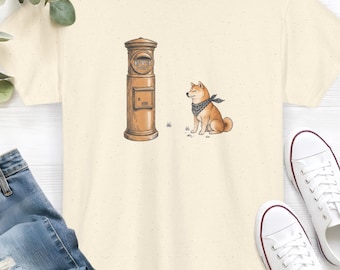 Cute Shiba Inu T-Shirt | Funny Dog Lover Gift | Vintage Style Japanese Post Box Graphic Shirt | Shiba Inu Mom Tee | Retro Animal Lover shirt