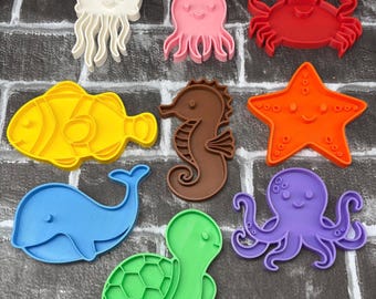 Under the sea cookie cutters|Set of 9 | Sea creatures Cookie Cutters | 3D Printed Baking Set | Baking Gift