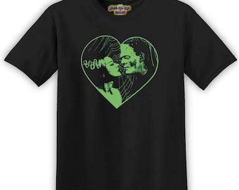 The Monster and His Bride Frankenstein Horror T-Shirt
