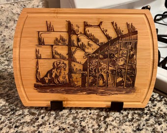 Planche à découper gravée au laser Pirates des Caraïbes, décoration de cuisine