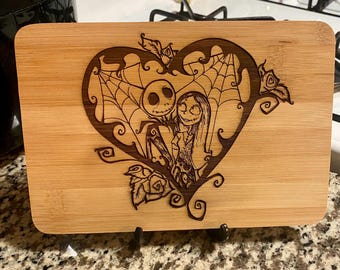 Eternal Love Cutting Board Spooky Couple Kitchen Decor | Personalized Halloween Gift