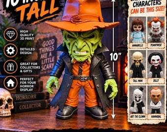 25 cm große, gruselige, von Horrorfilmen inspirierte 3D-gedruckte Figur | Große Horror-Sammlerfigur | Dekoration im Stil von Gruselfilmen | Individuelle Figur
