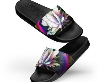 Women's slides Beautiful Graphic Art Flower