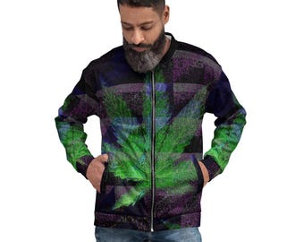 Bomber Jacket Pot Leaf Rave Wear