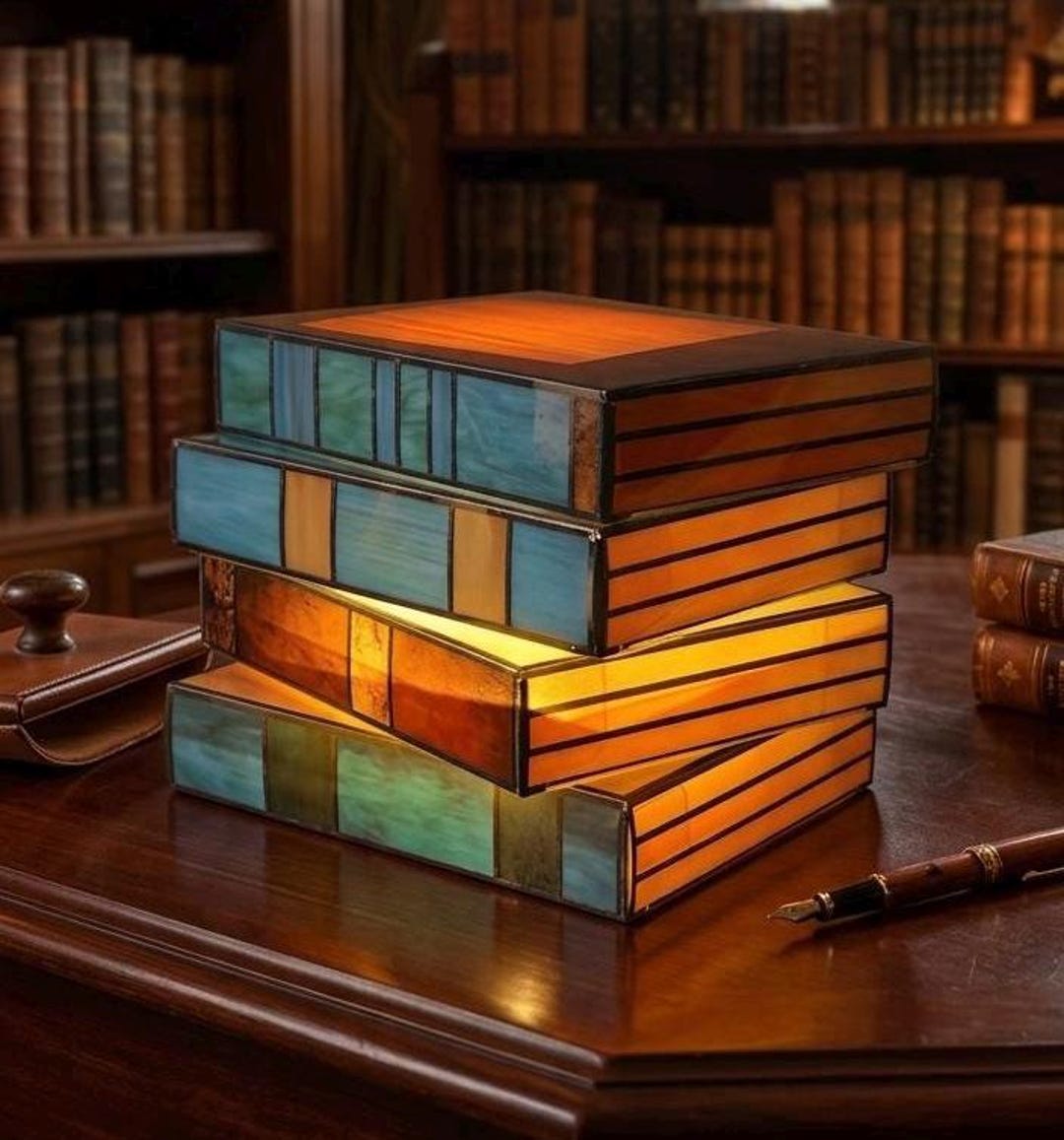 Stacked Books Lamp Vintage Style Table Light Lamp - Etsy