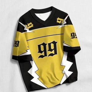 T-shirt met gesplitste digitale print, streetwear patchworkshirt voor heren en dames.