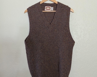 80s Banana Republic Speckled Wool Vest | Mill Valley Tag, Made in USA, Safari Era Knit