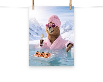 Pink Swiss Mountain Spa inspired Poster