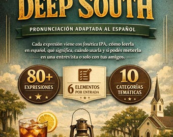 Deep South Slang for Spanish Speakers | Real Southern English, Southern Accent and Idioms | PDF Guide with 80+ Expressions