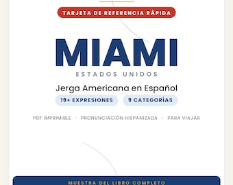 Slang Miami w języku hiszpańskim | Slang amerykański w pliku PDF do druku | Prawdziwe zwroty dla podróżujących do Miami | Podgląd książki o slangu Miami