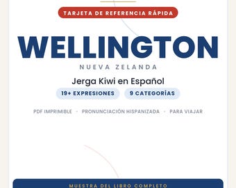 Slang Wellington w języku hiszpańskim | Slang Kiwi w formacie PDF do druku | Prawdziwe zwroty dla podróżujących do Wellington | Podgląd pełnej książki