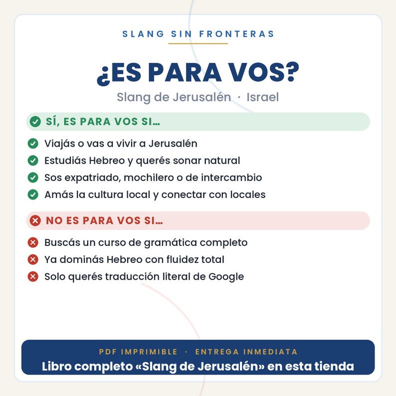 Jerusalem Slang in Spanish | Printable PDF Slang | Real Phrases for Traveling to Jerusalem | Preview of the Jerusalem Slang Book image 2