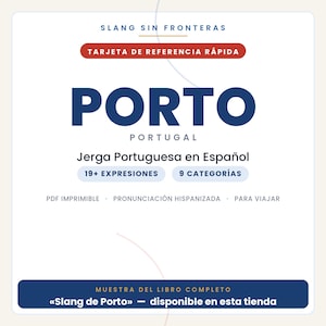 Porto Slang in Spanish | Portuguese Slang in Printable PDF | Real Phrases for Traveling to Porto | Porto Slang Book Preview image 1