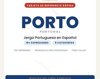 Porto Slang w języku hiszpańskim | Portugalski slang w formacie PDF do druku | Prawdziwe zwroty dla podróżujących do Porto | Podgląd książki Porto Slang