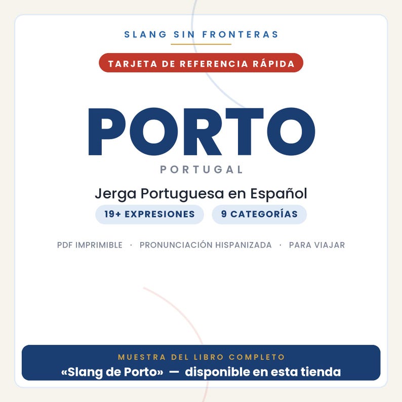 Porto Slang in Spanish | Portuguese Slang in Printable PDF | Real Phrases for Traveling to Porto | Porto Slang Book Preview image 1