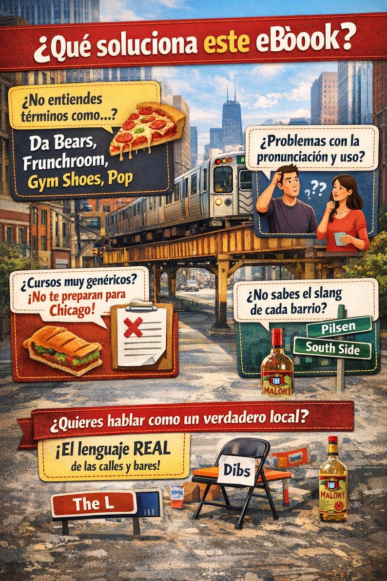 Argot de Chicago pour les hispanophones | Anglais authentique de Chicago, argot et expressions idiomatiques locales | Guide PDF avec plus de 80 expressions image 9