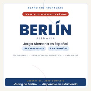Berlijns straattaal in het Spaans | Duitse straattaal in printbare PDF | Echte uitdrukkingen voor een reis naar Berlijn | Voorbeeld van het Berlijns straattaalboek afbeelding 1