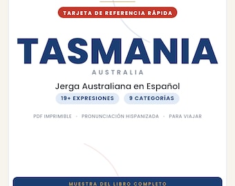 タスマニアのスラング（スペイン語）｜オーストラリアのスラング（印刷可能なPDF）｜タスマニア旅行に役立つ実際のフレーズ｜書籍のプレビュー