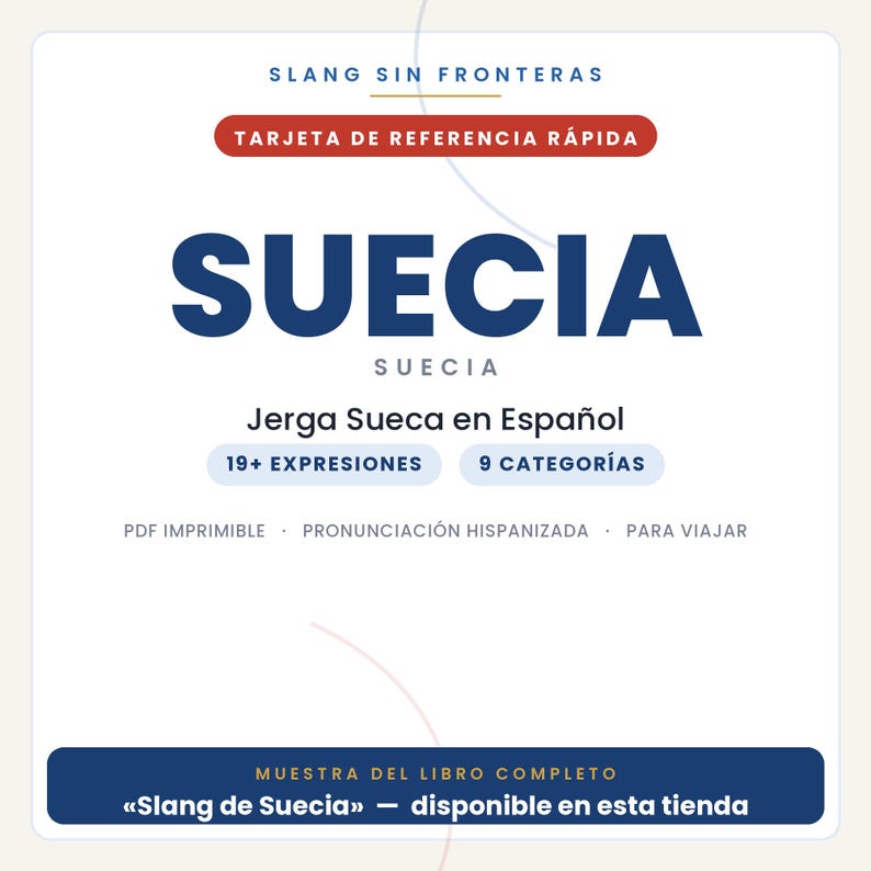 Swedish Slang in Spanish | Swedish Slang in Printable PDF | Real Phrases for Traveling to Sweden | Preview of the Swedish Slang Book image 1