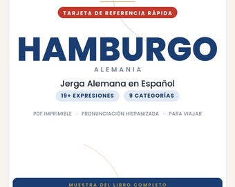 Hamburg Slang in Spanish | German Slang in Printable PDF | Real Phrases for Traveling to Hamburg | Full Book Preview