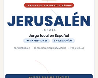 Jeruzalemslang in het Spaans | Printbare PDF met straattaal | Echte uitdrukkingen voor een reis naar Jeruzalem | Voorbeeld van het Jeruzalemslangboek