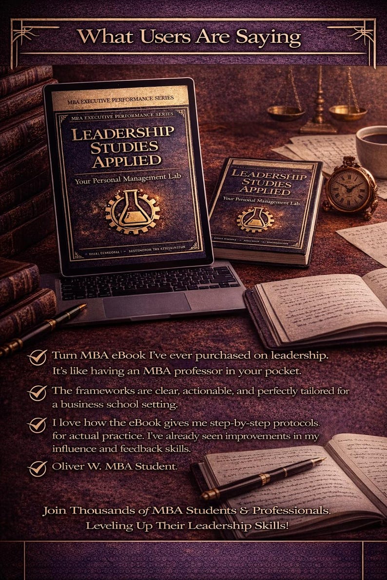 Puede incluir: Imagen de un port&aacute;til y dos libros titulados "Leadership Studies Applied". El port&aacute;til muestra la portada del libro. Tambi&eacute;n se ven un bol&iacute;grafo, un reloj de bolsillo y una taza de caf&eacute;, lo que sugiere un entorno de estudio o trabajo.