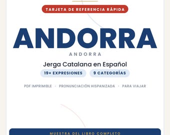 Gírias andorranas em espanhol | Gírias catalãs em PDF para imprimir | Frases reais para viajar para Andorra | Prévia do livro completo