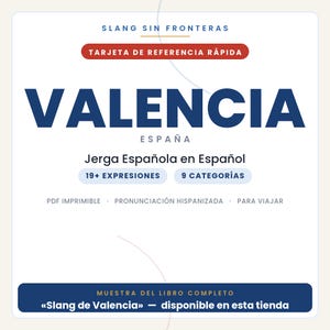 Valencian Slang in Spanish | Spanish Slang in Printable PDF | Real Phrases for Traveling to Valencia | Full Book Preview image 1
