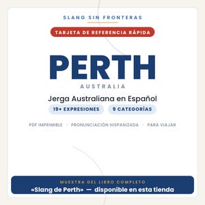 Perth-Slang auf Spanisch | Australischer Slang als druckbare PDF-Datei | Echte Redewendungen für die Reise nach Perth | Buchvorschau: Perth-Slang Bild 1