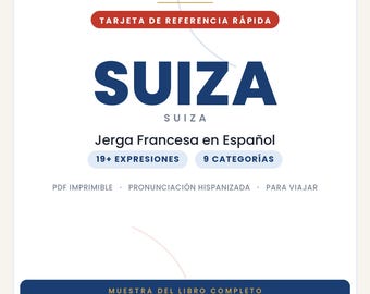 Swiss Slang in Spanish | French Slang in Printable PDF | Real Phrases for Traveling to Switzerland | Preview of the Swiss Slang Book