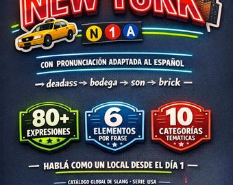 New York Slang for Spanish Speakers | Real New York English, NYC Slang and Subway Jargon | PDF Guide with 80+ Expressions